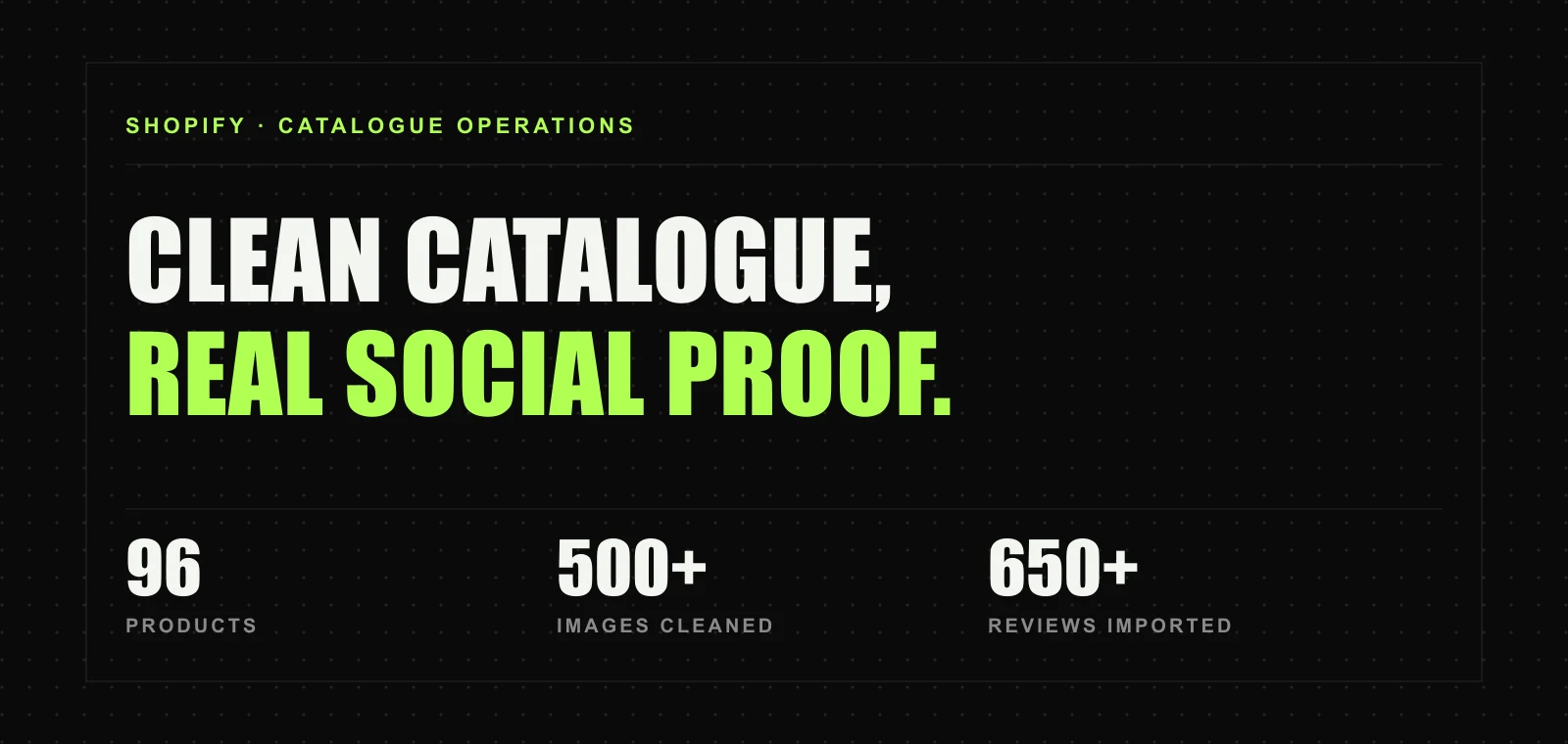 Catalogue & Social Proof